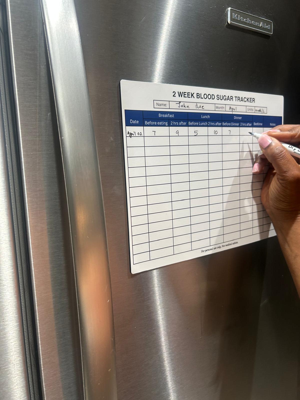 Magnetic Dry Erase Health Tracker Board-Reusable Daily Medication Log