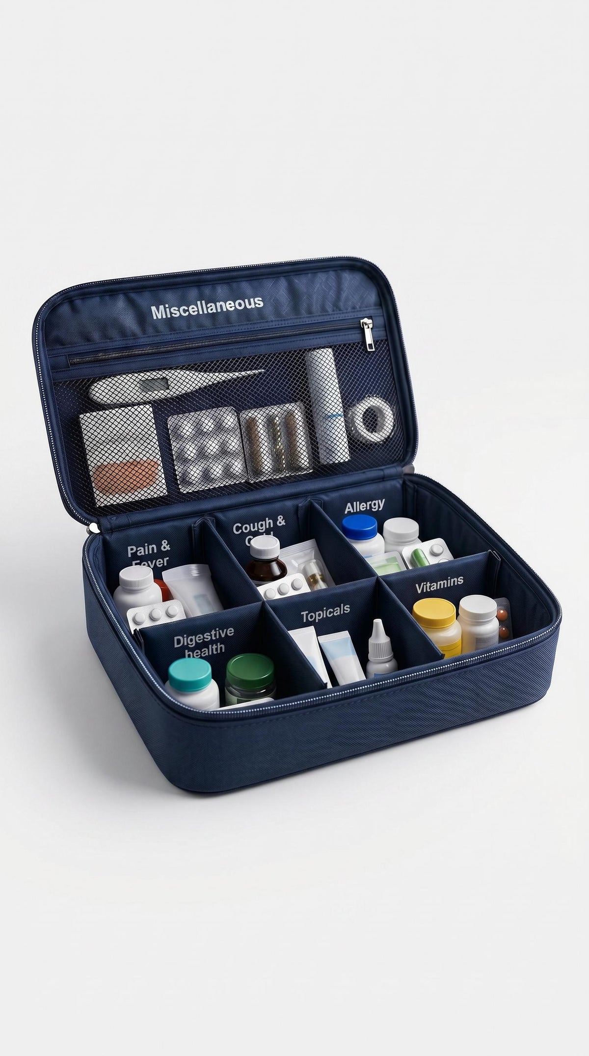 HomeCare OTC Medication Organizer Bag: Multi-Compartment Travel Kit