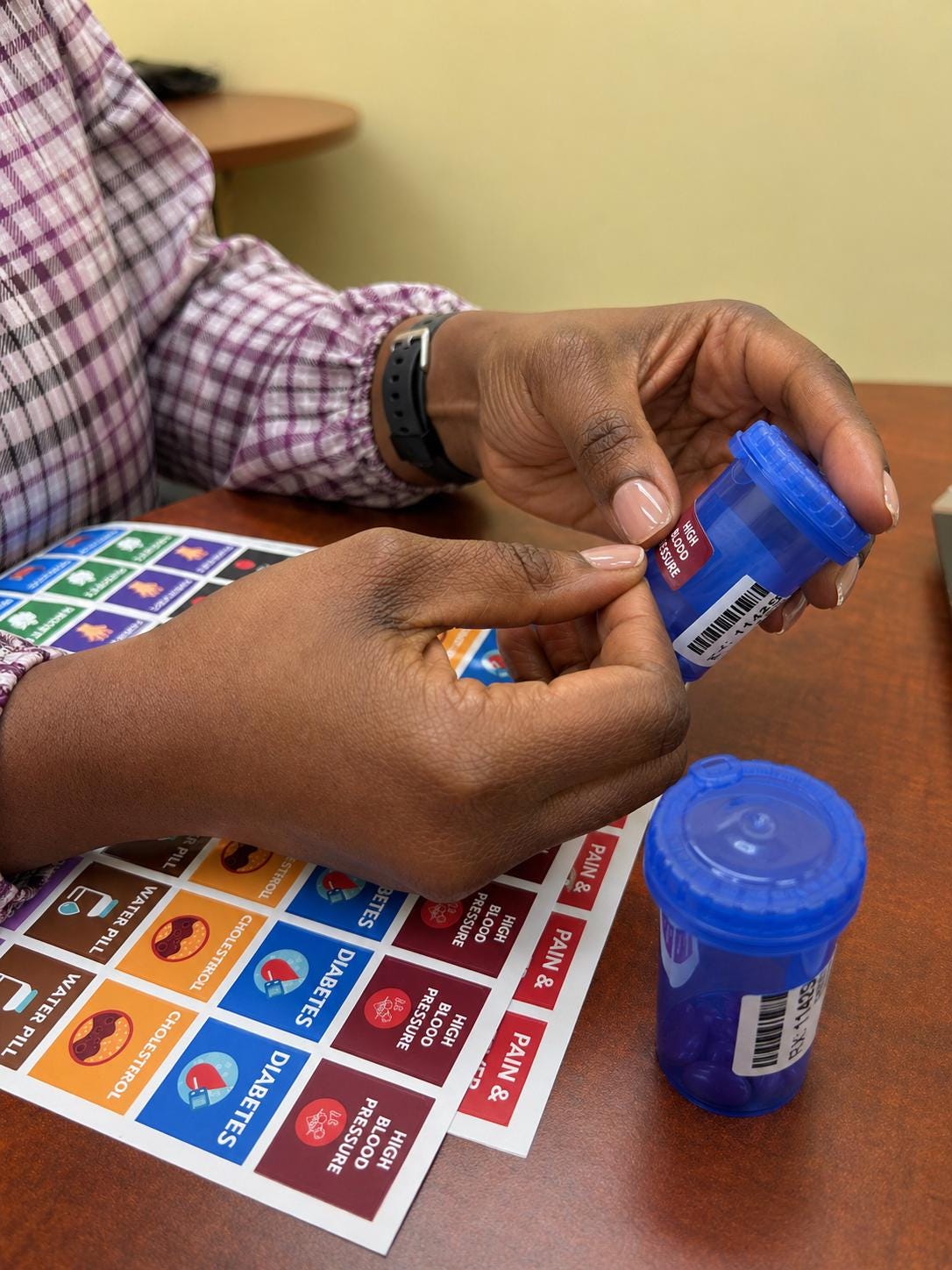 Medication Bottle Stickers for Easy Identification | Condition Icons | Labels for Caregivers, Seniors & Homeuse