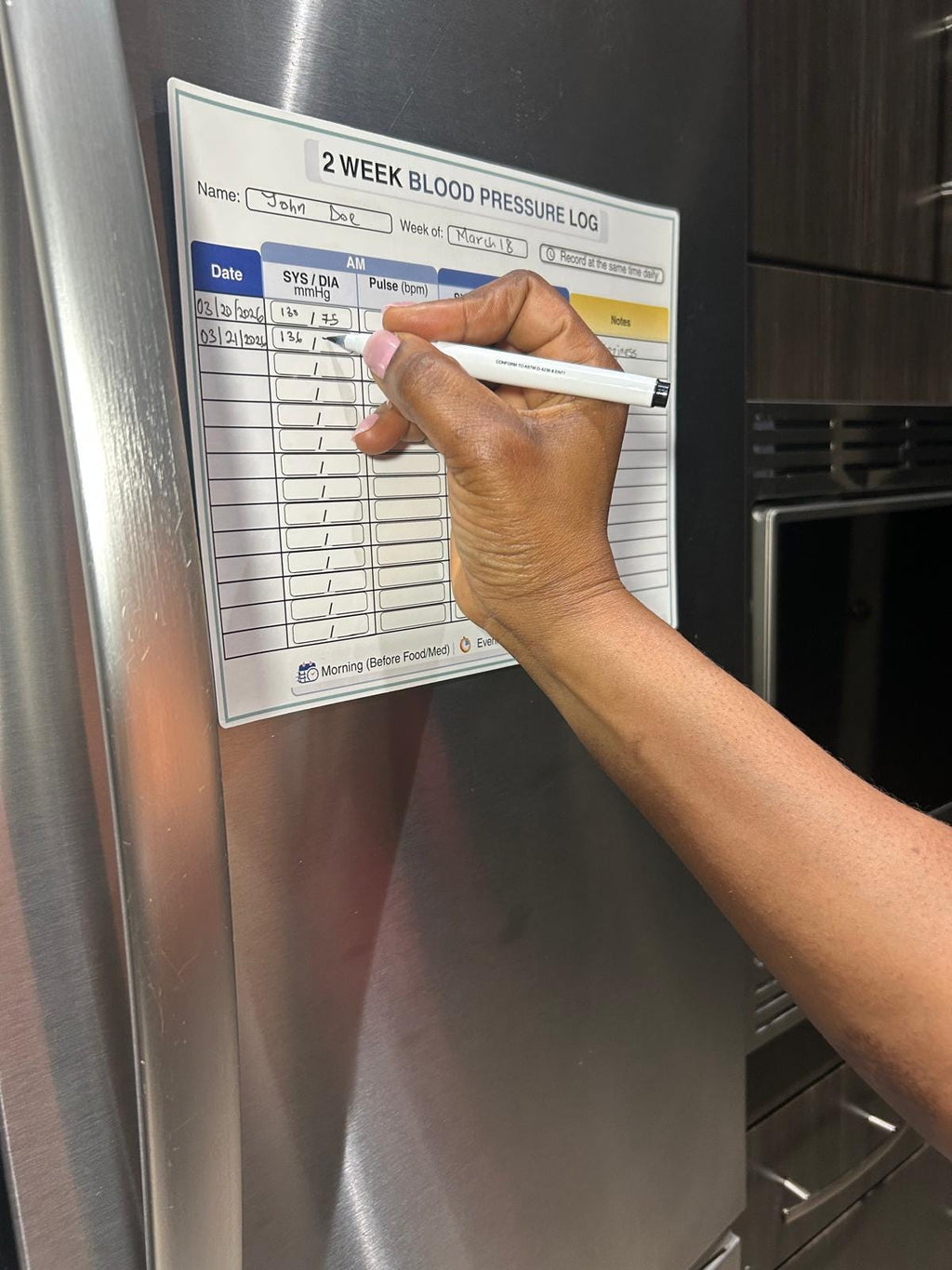 Magnetic Dry Erase Health Tracker Board-Reusable Daily Medication Log