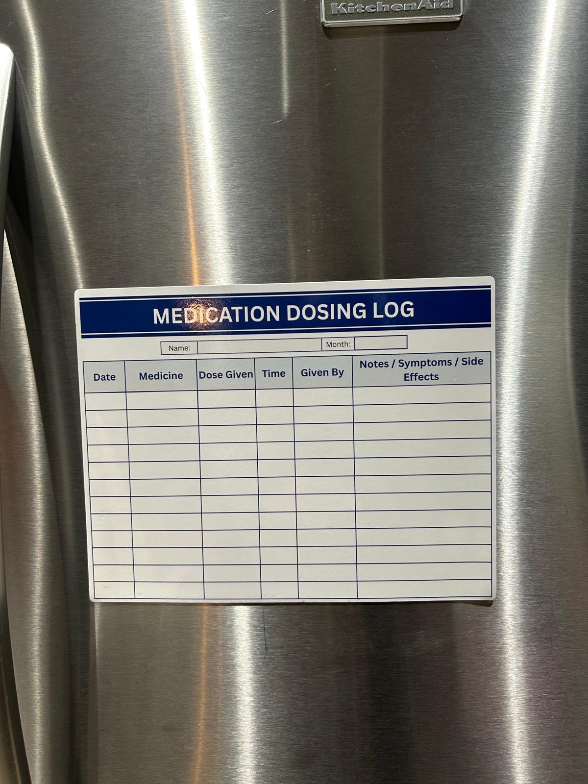 Magnetic Dry Erase Health Tracker Board-Reusable Daily Medication Log