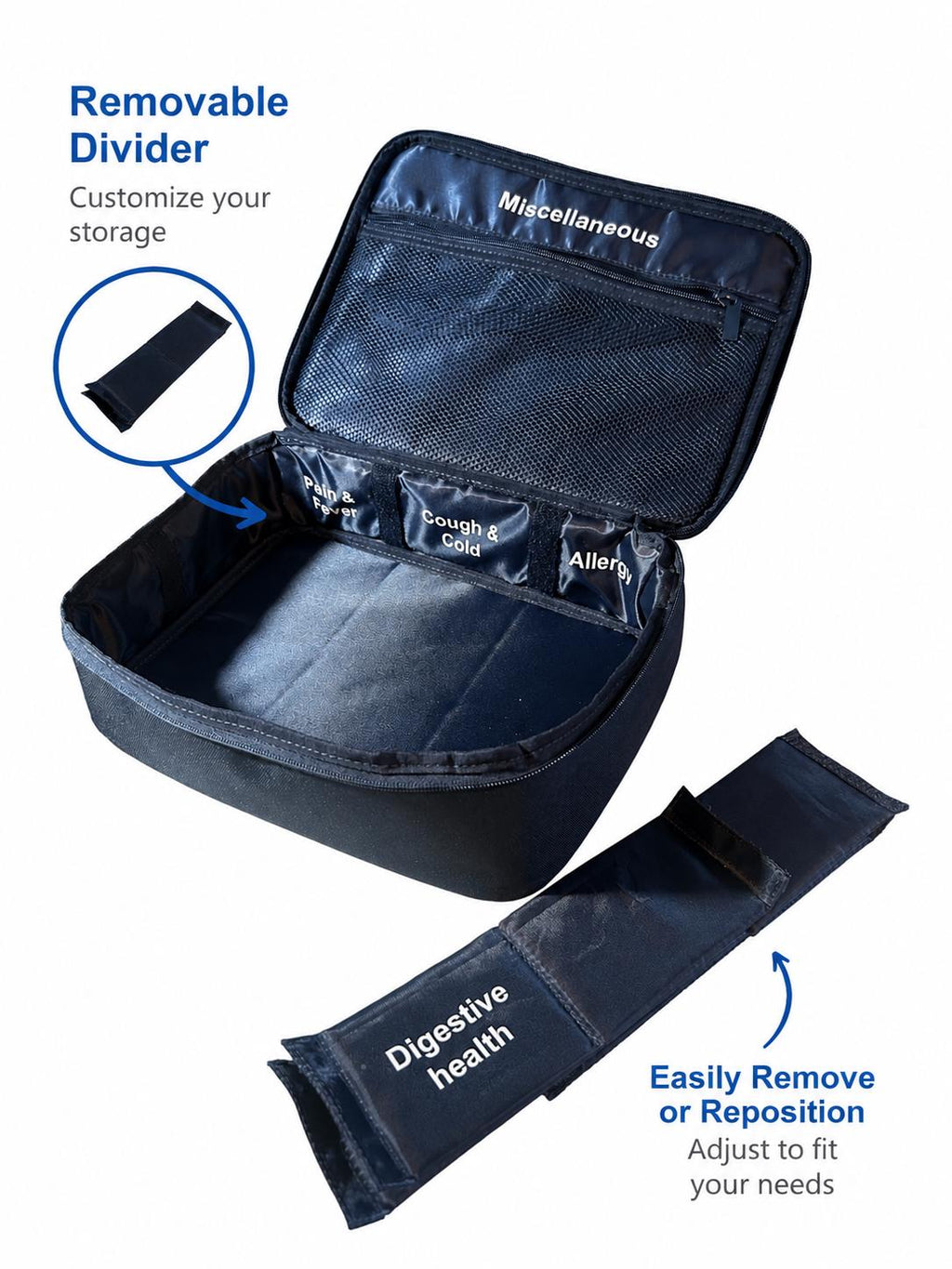 HomeCare OTC Medication Organizer Bag: Multi-Compartment Travel Kit