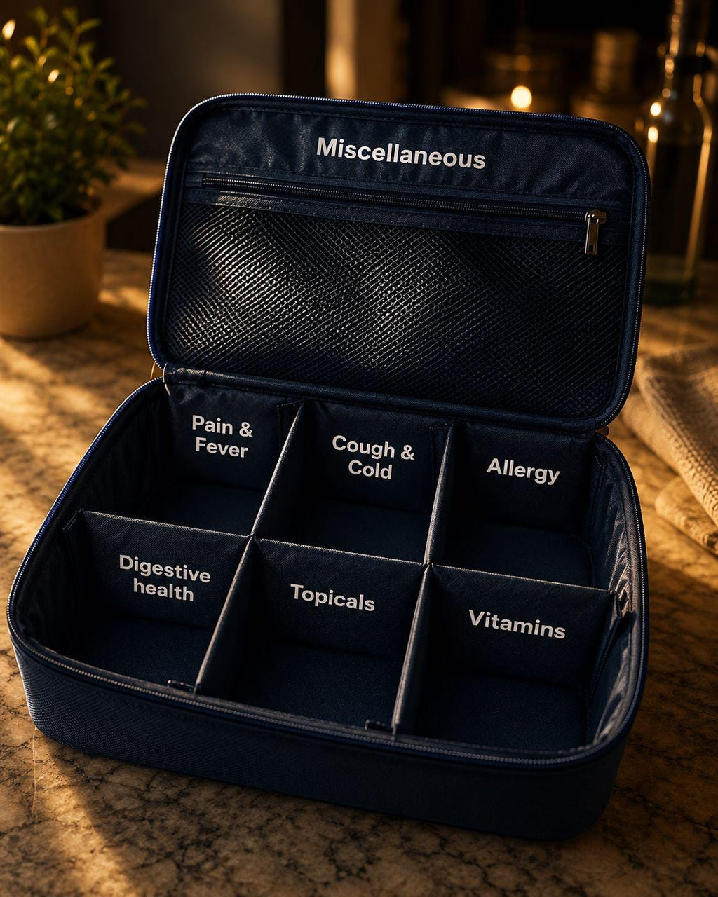 HomeCare OTC Medication Organizer Bag: Multi-Compartment Travel Kit