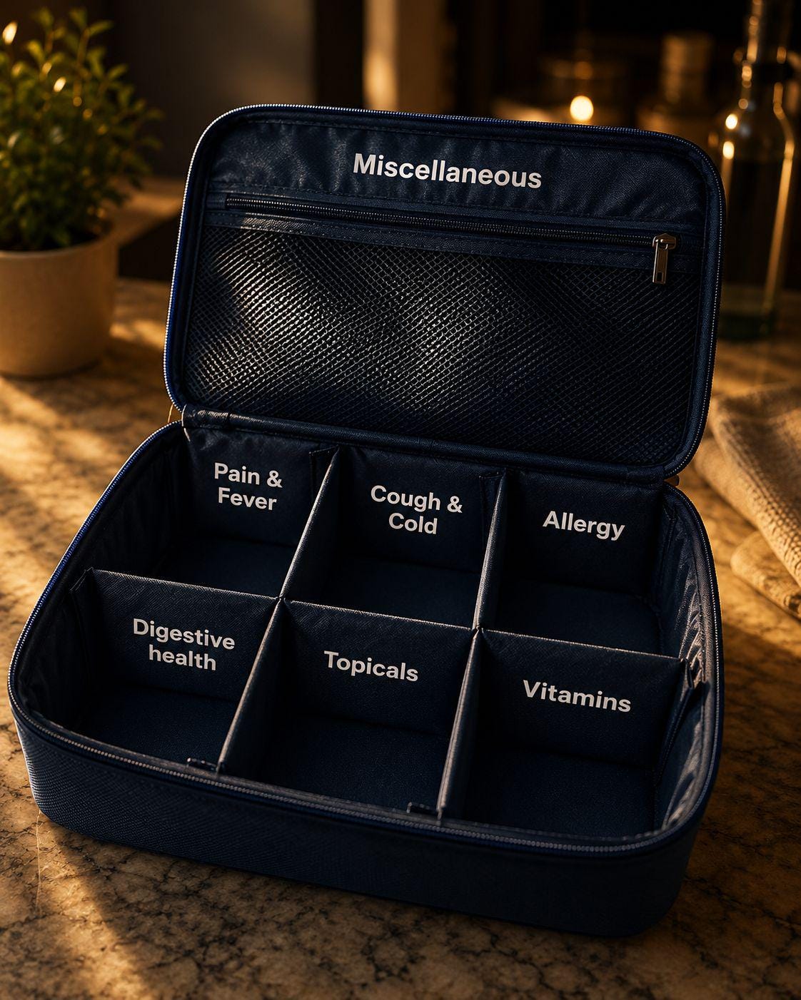 HomeCare OTC Medication Organizer Bag: Multi-Compartment Travel Kit